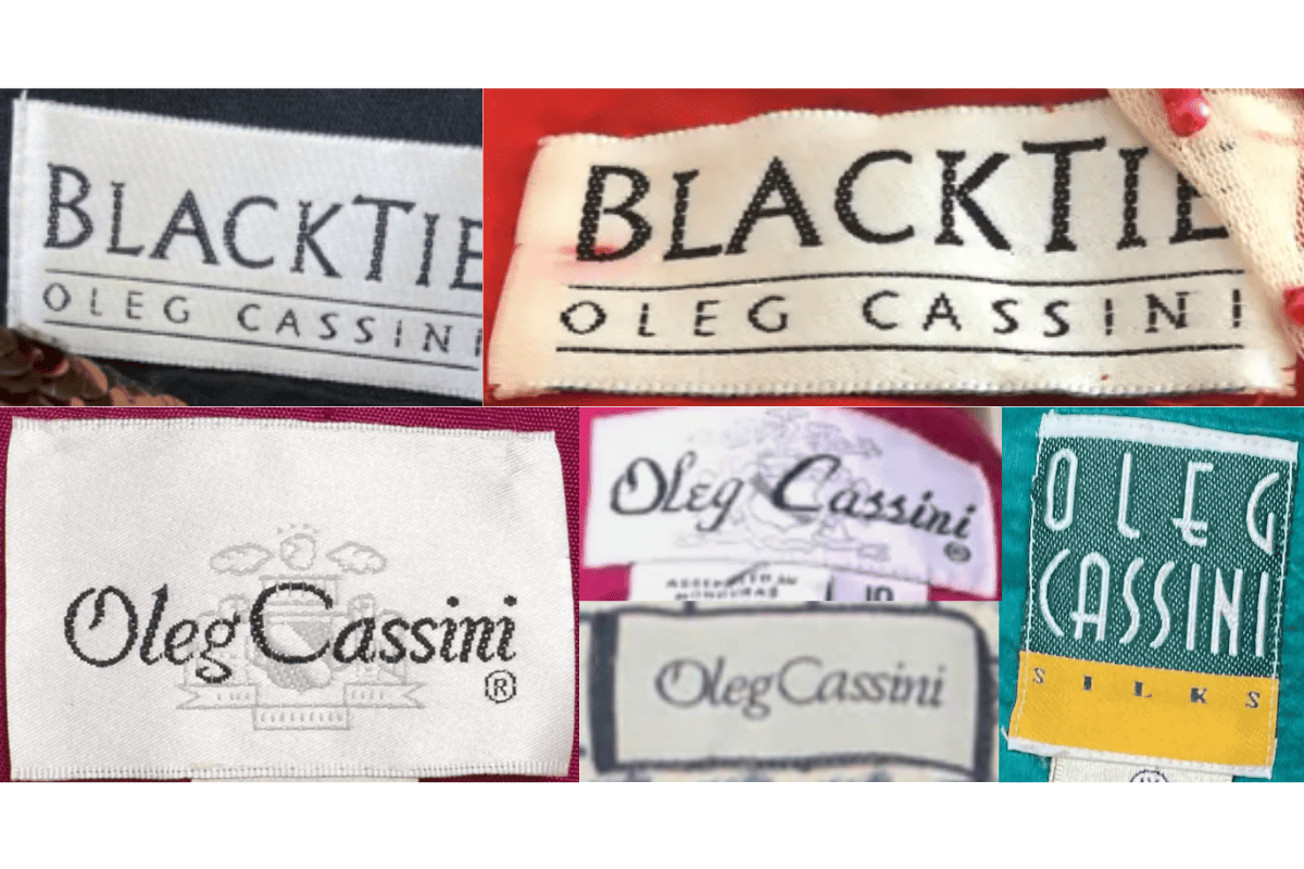 1990s vintage Oleg Cassini tags label