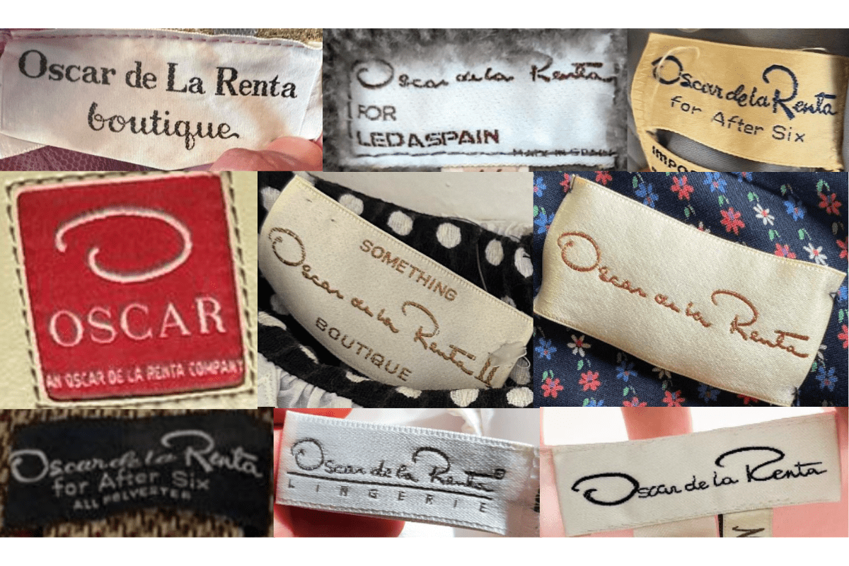 1970s vintage Oscar de la Renta tags label