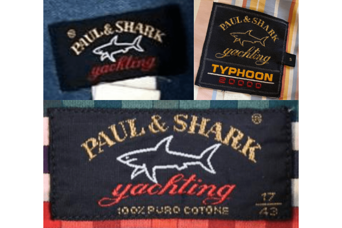 2000s vintage Paul & Shark tags label