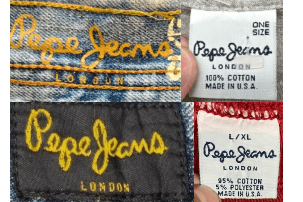 1990s vintage Pepe Jeans tags label