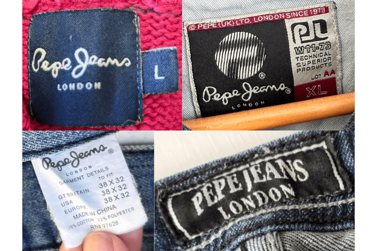 2000s vintage Pepe Jeans tags label