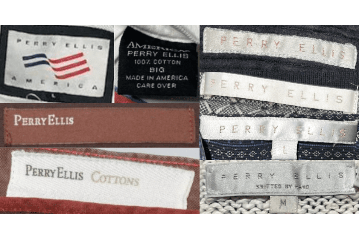 1990s vintage Perry Ellis tags label