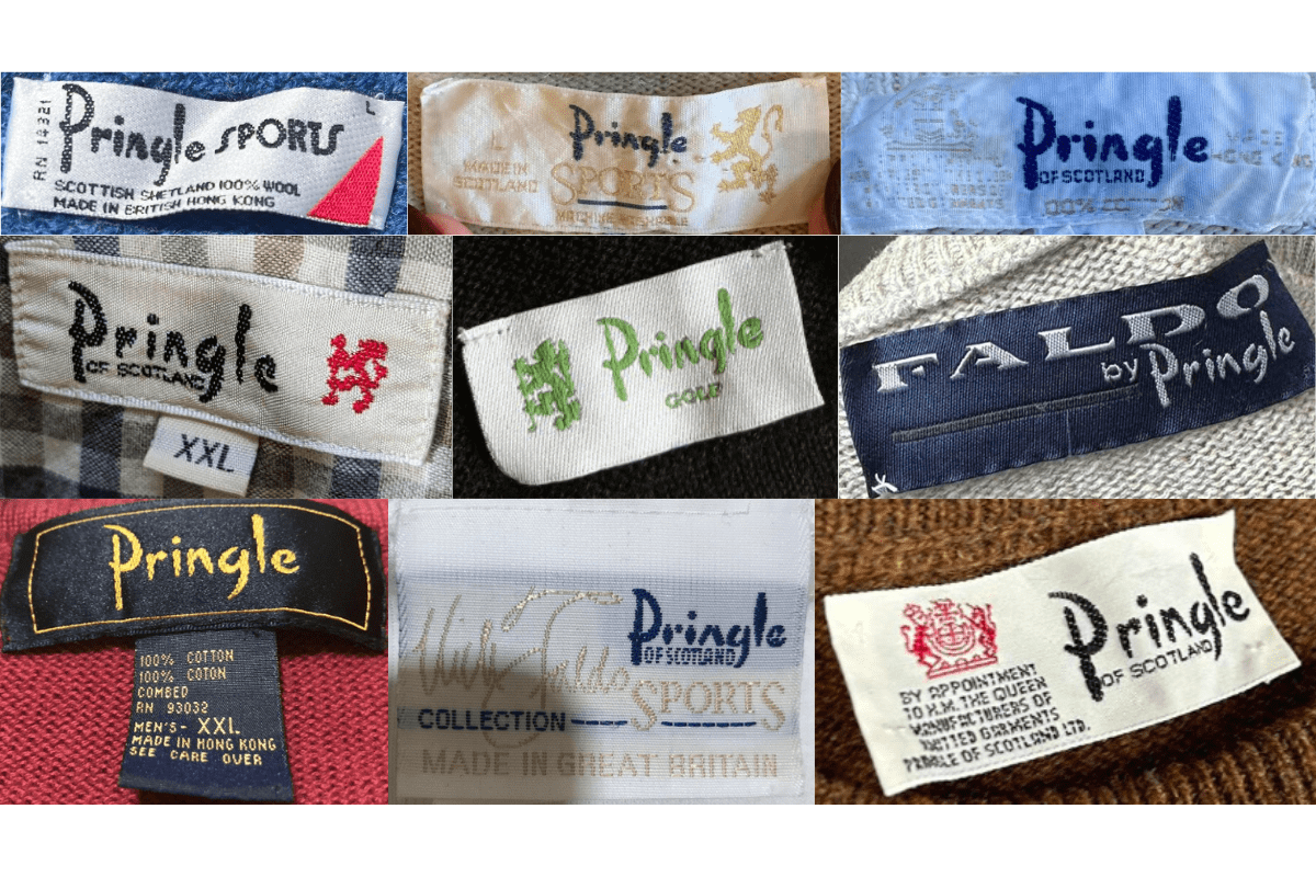 1990s vintage Pringle tags label