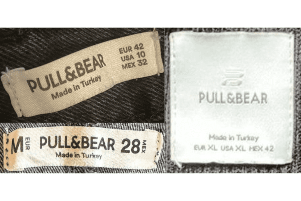 1990s vintage Pull&Bear tags label