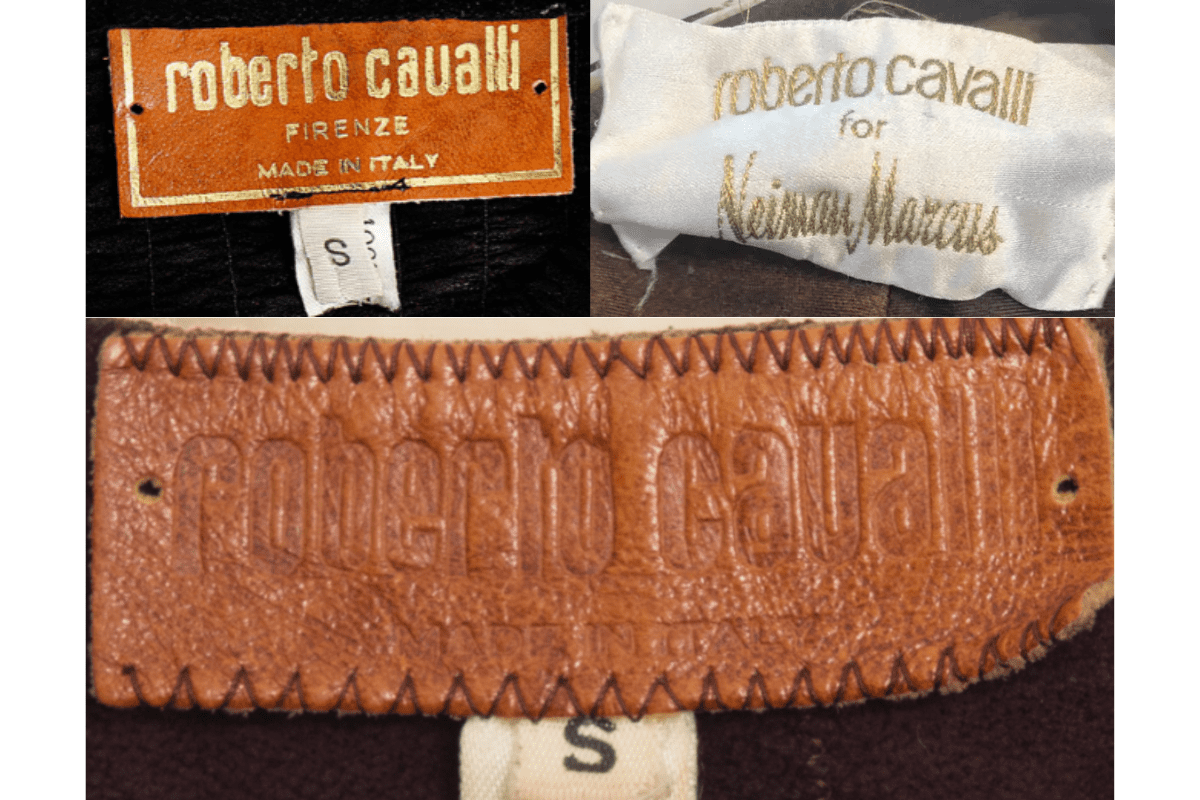 1980s vintage Roberto Cavalli tags label