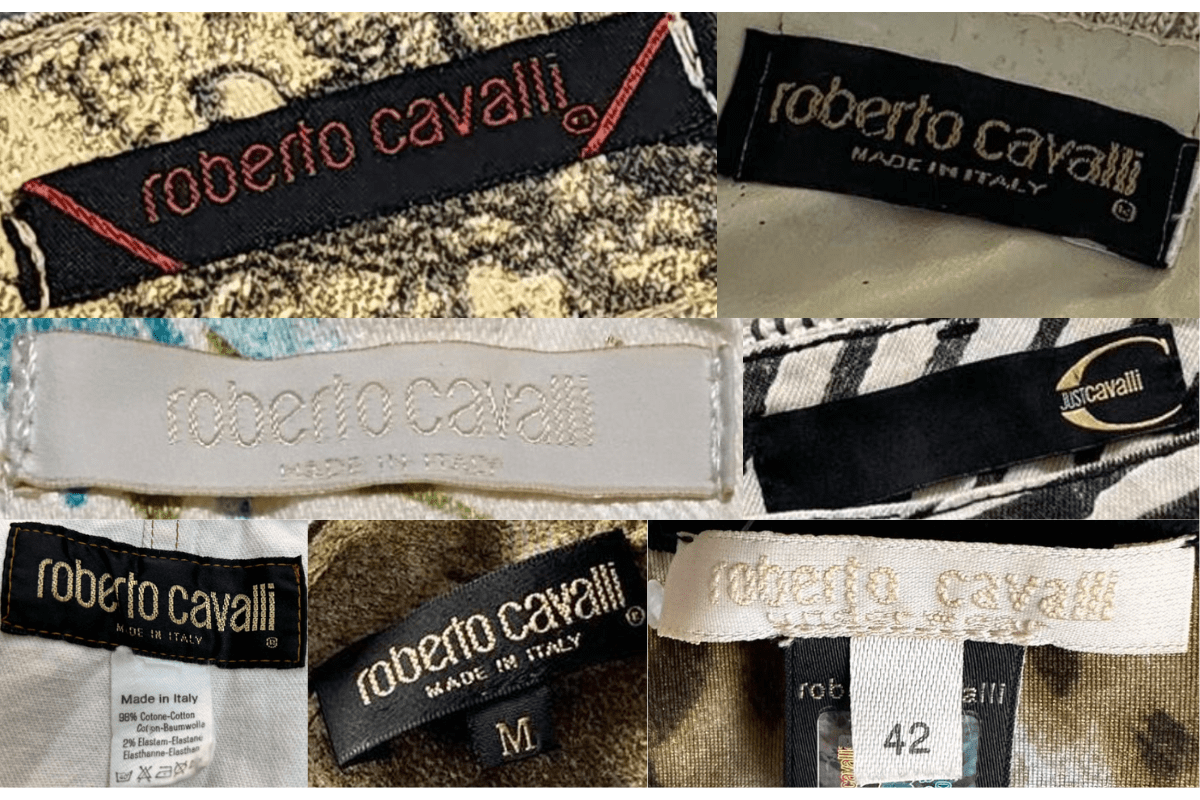 1990s vintage Roberto Cavalli tags label
