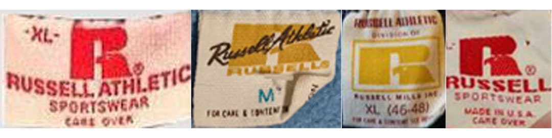 1970s vintage Russell Athletic tags label