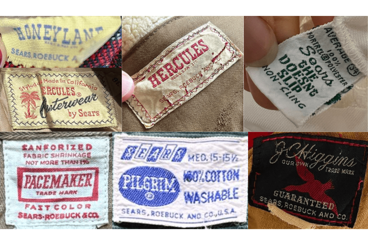 1950s vintage Sears tags label