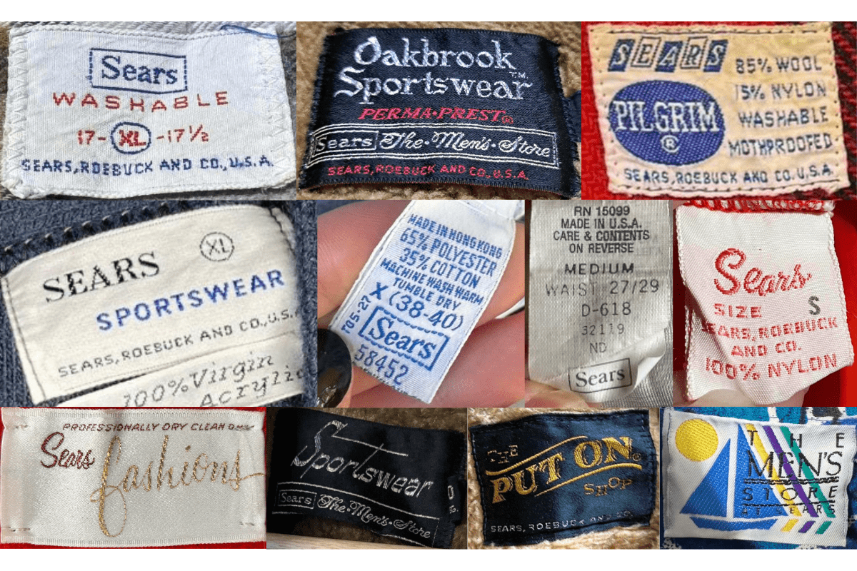 1960s vintage Sears tags label