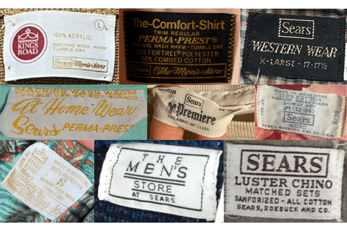 1970s vintage Sears tags label