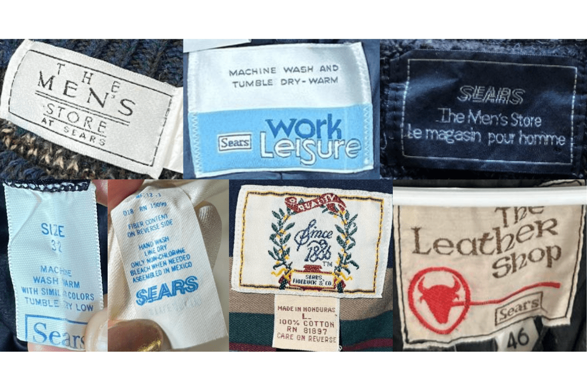 1990s vintage Sears tags label