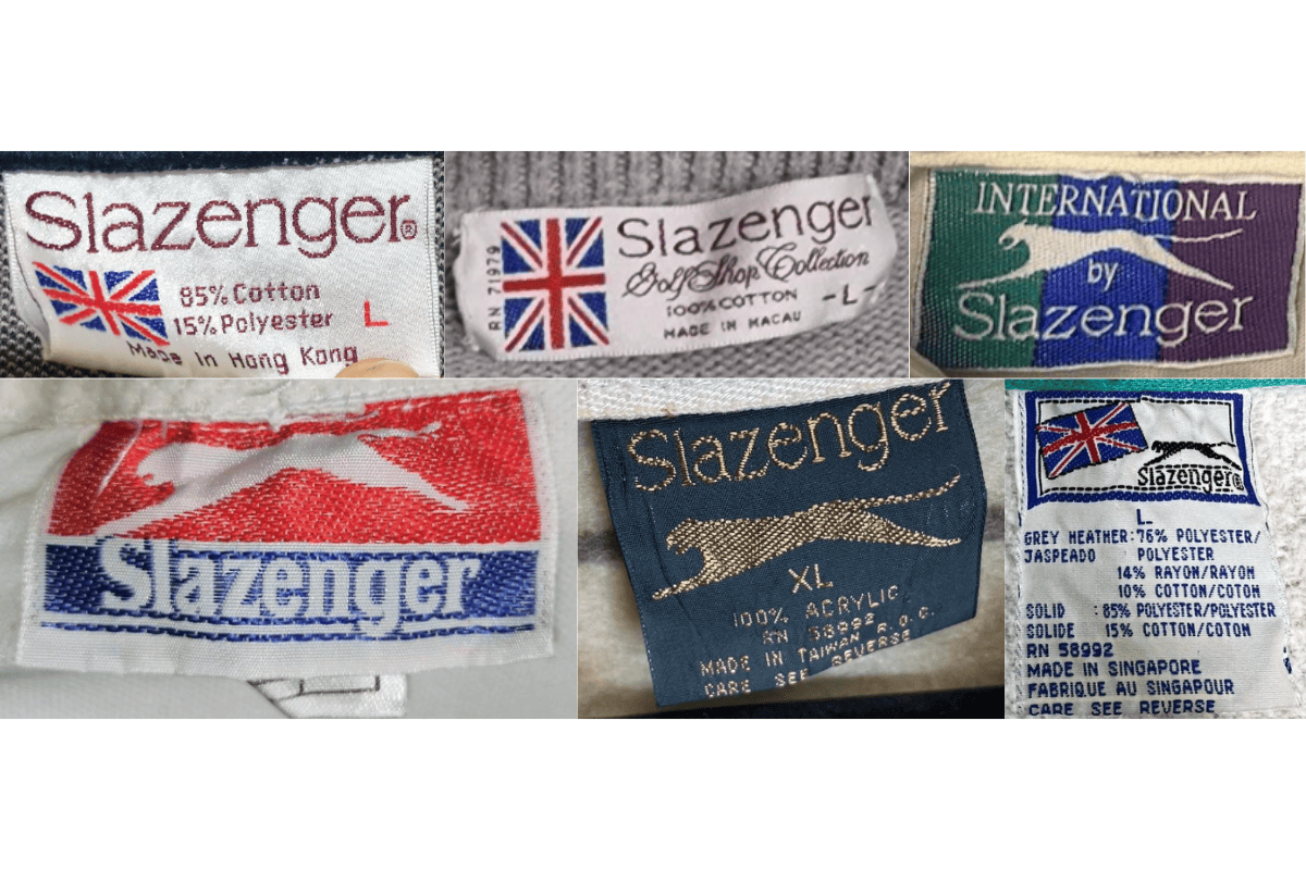 1990s vintage Slazenger tags label