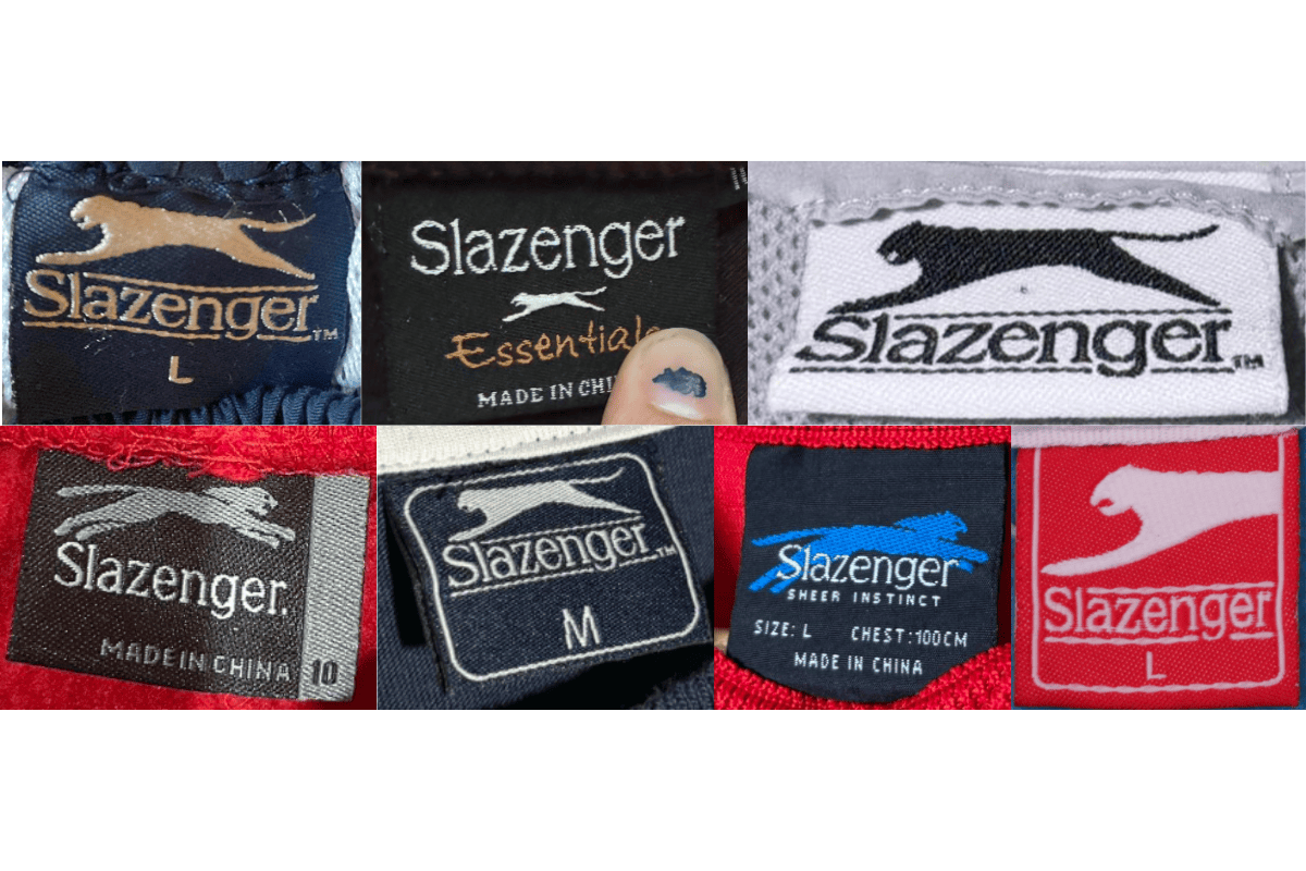 2000s vintage Slazenger tags label