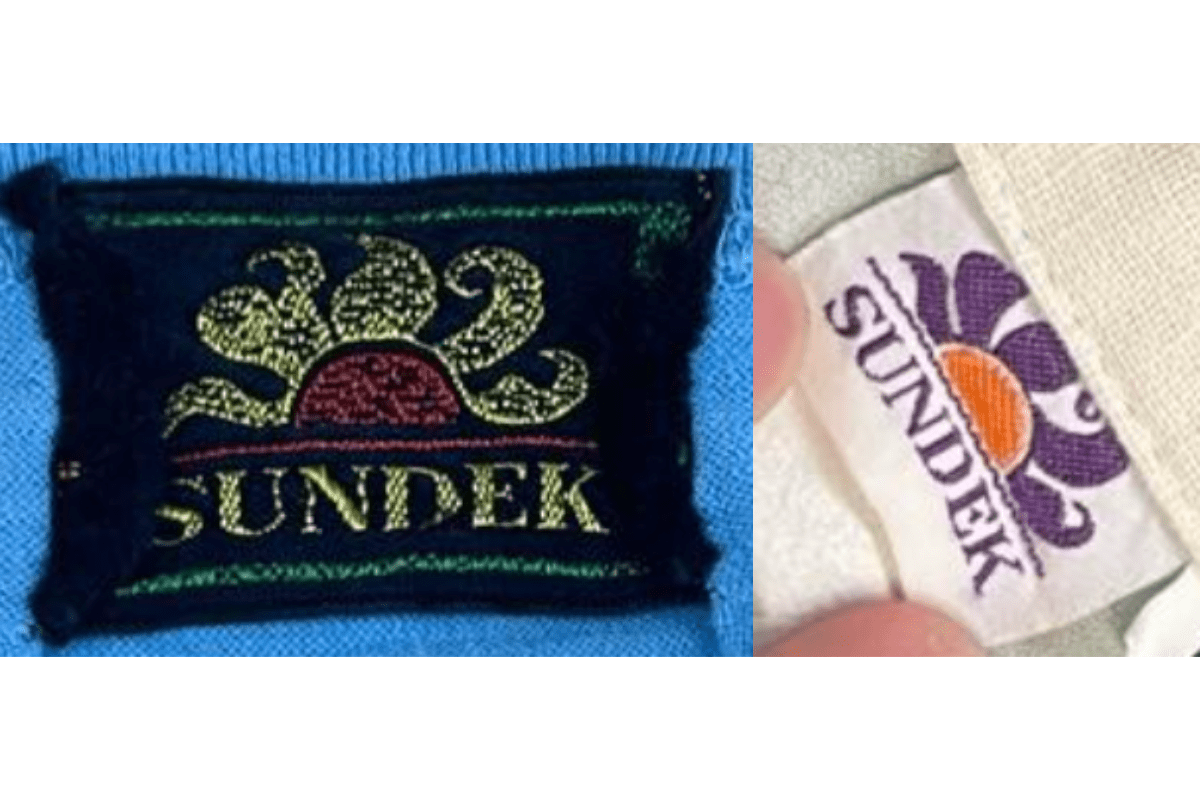1990s vintage Sundek tags label