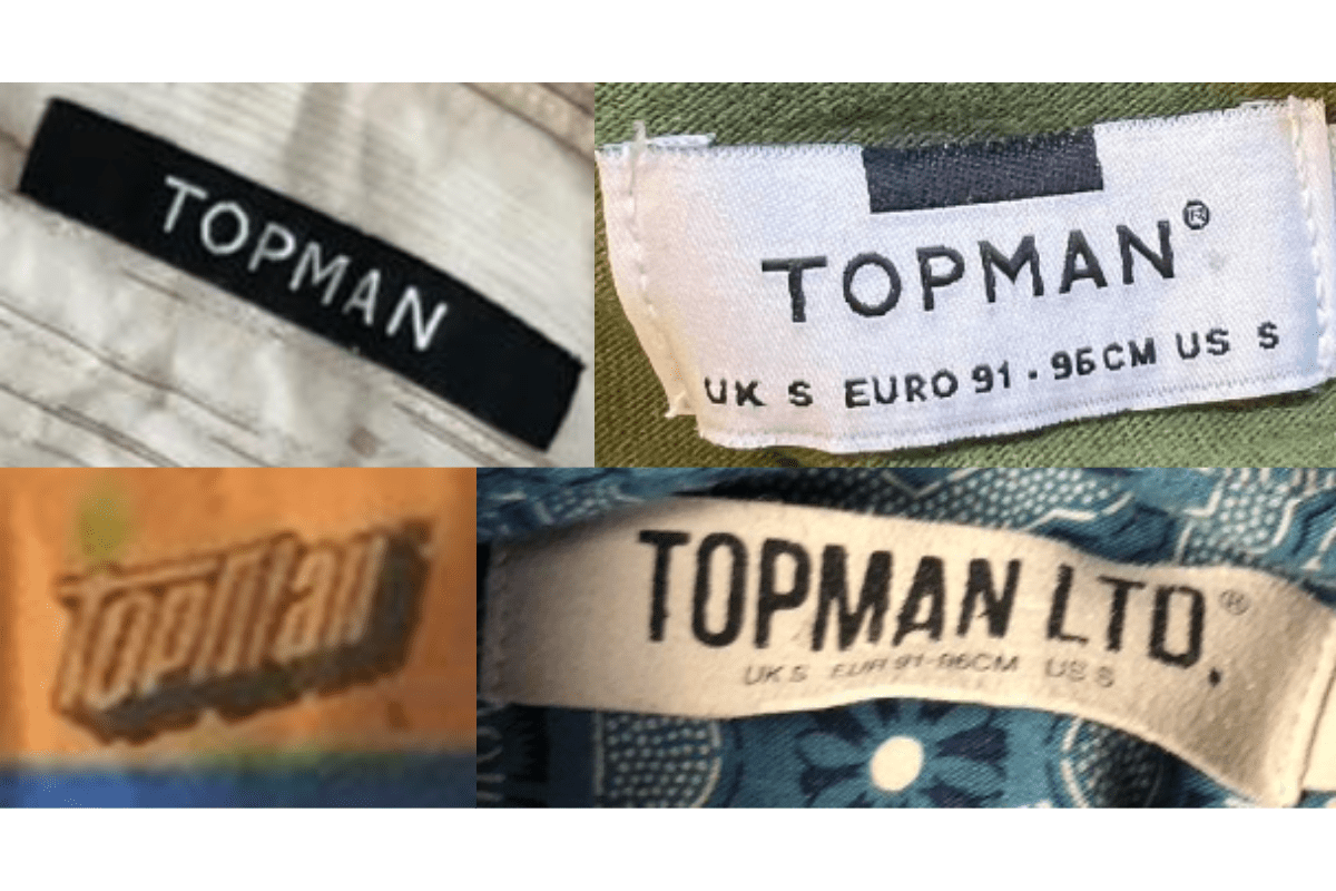 2000s vintage Topman tags label