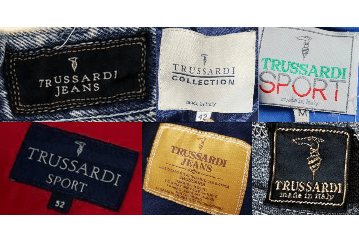 1990s vintage Trussardi tags label