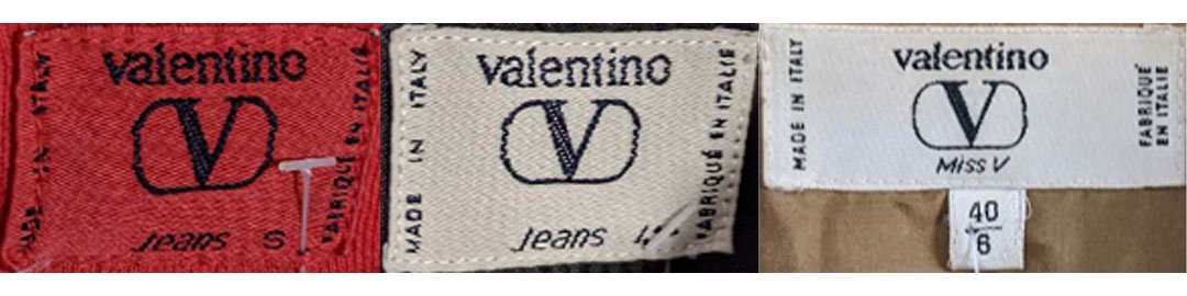 1990s vintage Valentino tags label