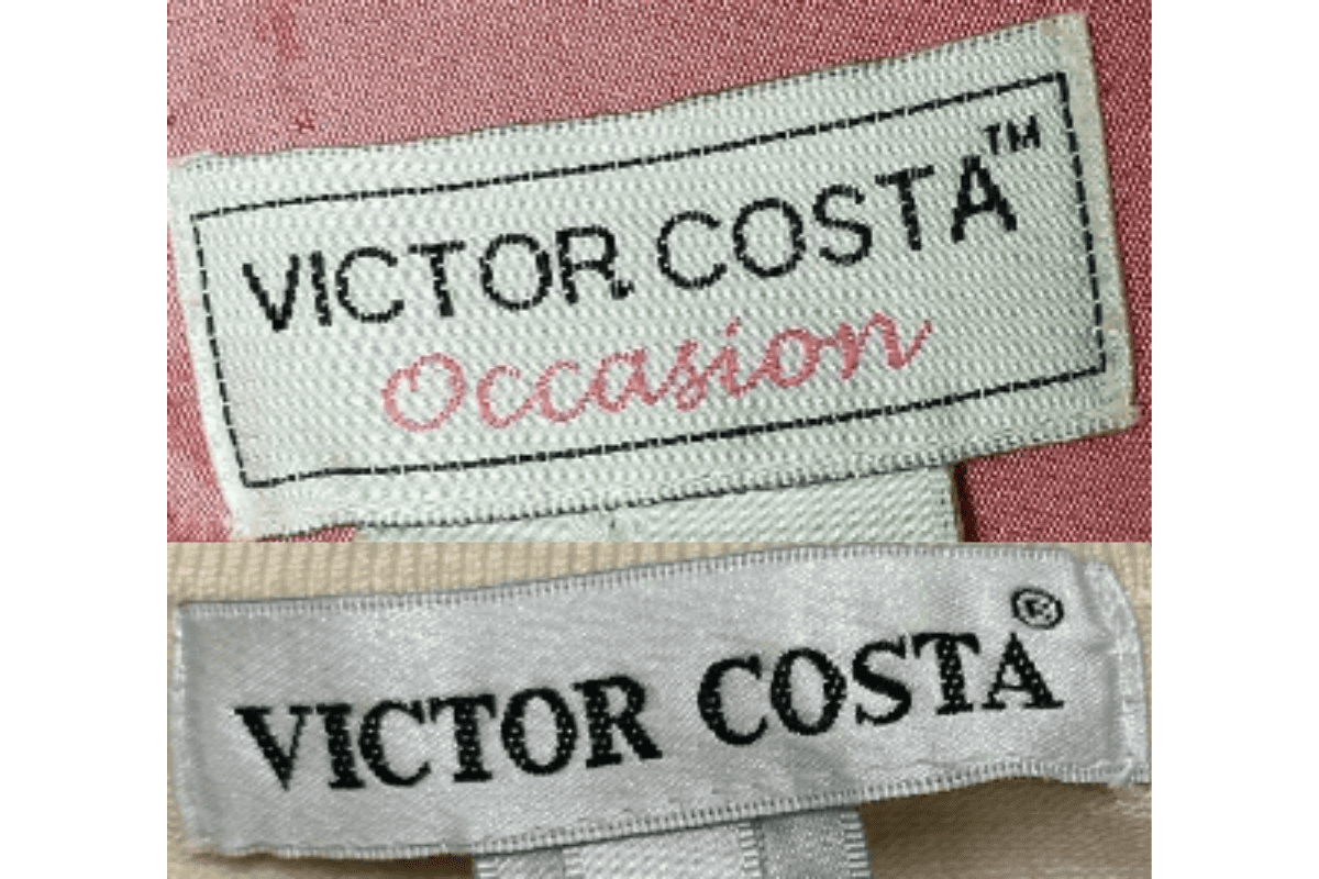 2000s vintage Victor Costa tags label