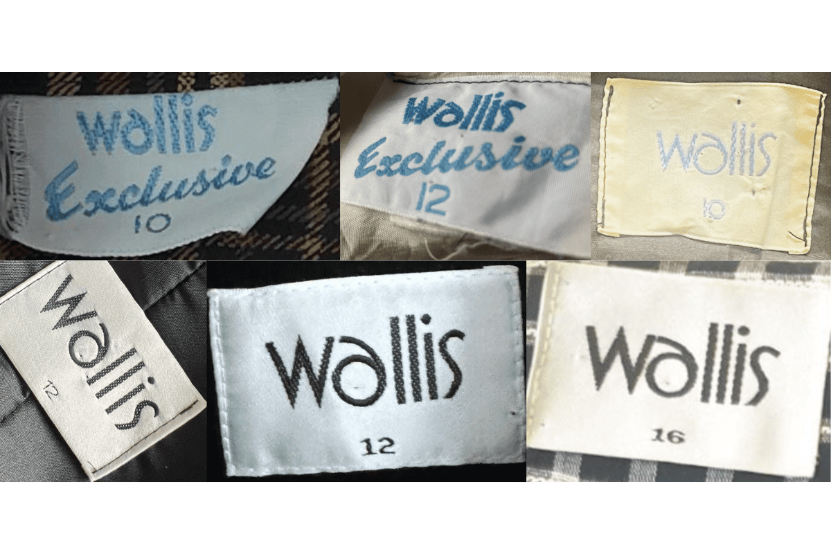 1980s vintage Wallis tags label