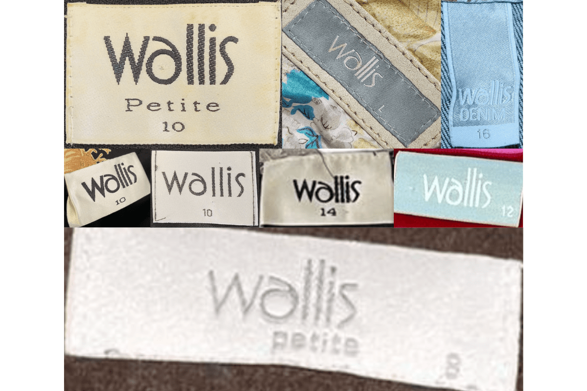 1990s vintage Wallis tags label