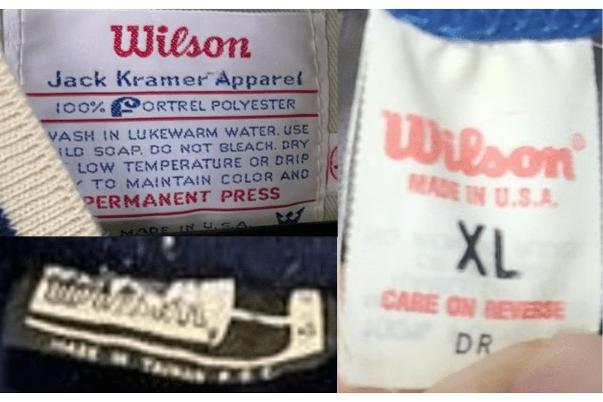 1980s vintage Wilson tags label