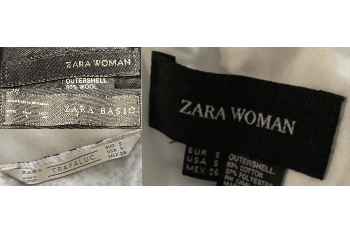 2000s vintage Zara tags label